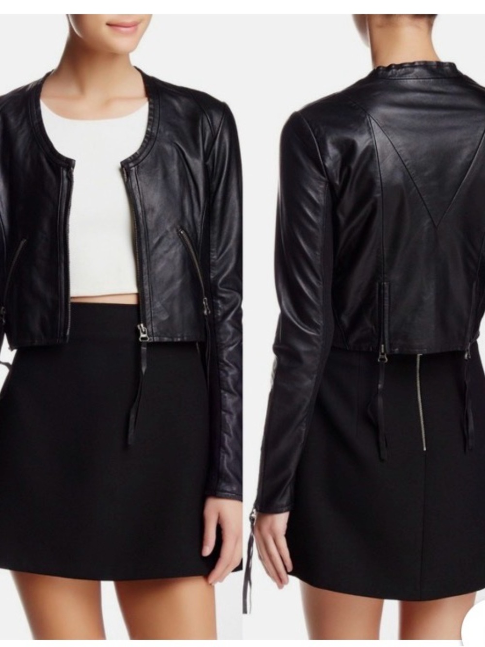Linea Pelle The Looker Crop Leather Jacket  size XS